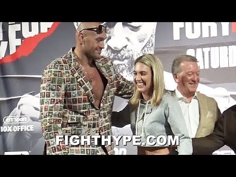 TYSON FURY GETS SMOOTH WITH MIKAELA MAYER; "RETURN OF THE MACK" MAKES HER BLUSH AND SMILE