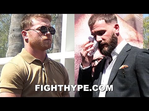 CANELO WATCHES CALEB PLANT GET CUT WORKED ON; STARES DOWN DAMAGE DONE IN HEATED BRAWL