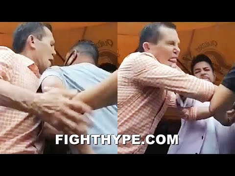 CHAVEZ SR. ERUPTS IN HEATED SCUFFLE WITH CAMACHO JR.; TRADE BLOWS & GO AT IT DURING INTENSE FACE OFF