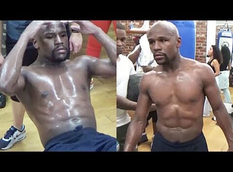 FLOYD MAYWEATHER RIPPED AND FLEXIN' SIX PACK AT 40; IN SHAPE AND READY FOR CONOR MCGREGOR