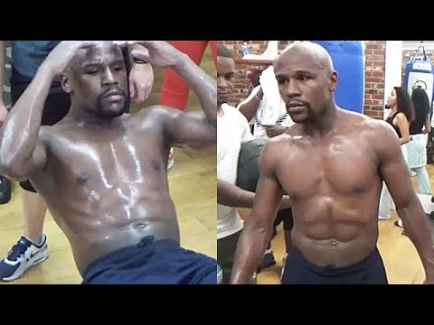 FLOYD MAYWEATHER RIPPED AND FLEXIN' SIX PACK AT 40; IN SHAPE AND READY FOR CONOR MCGREGOR