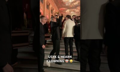 FUNNY! Oleksandr Usyk & Eddie Hearn CLOWNING AROUND at The Ring Magazine Awards in London