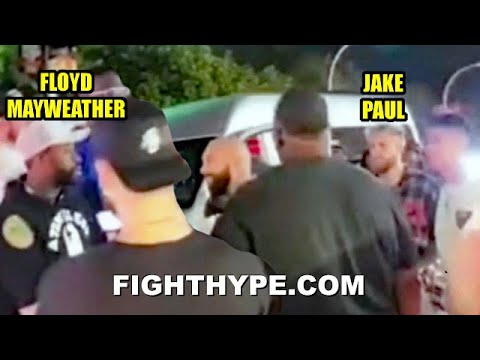 WATCH FLOYD MAYWEATHER MAKE JAKE PAUL RUN AWAY IN FEAR OF GETTING JUMPED AFTER CONFRONTATION