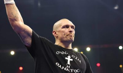 Oleksandr Usyk celebrates another Fury win