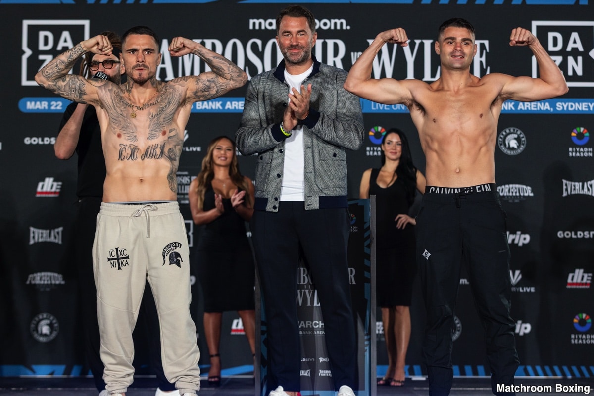 Image: Kambosos 139 1/4 vs. Wyllie 139 1/2 - Weigh-in Results for Saturday on DAZN