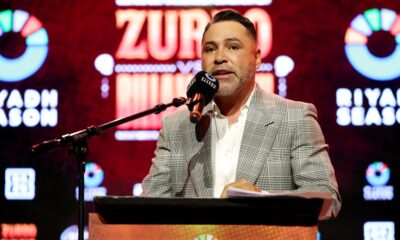 Oscar de la Hoya discusses Haney vs Garcia and a waiting trial