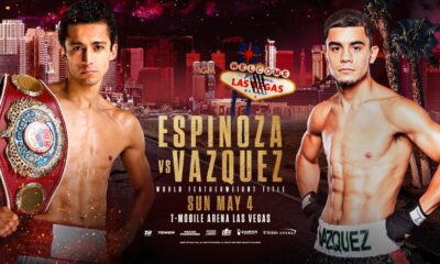 Image: Rafael Espinoza Defends Featherweight Title Against Edward Vazquez in Co-Main on Inoue vs. Cardenas Event