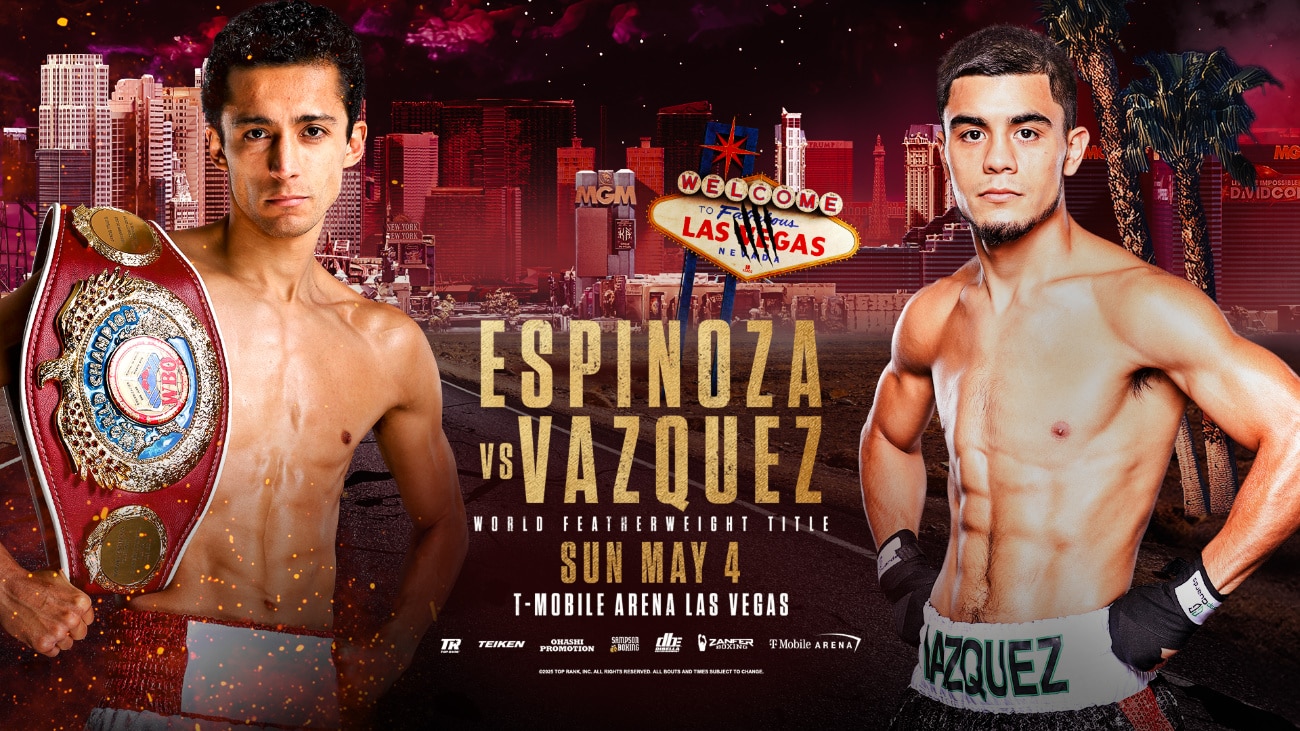 Image: Rafael Espinoza Defends Featherweight Title Against Edward Vazquez in Co-Main on Inoue vs. Cardenas Event