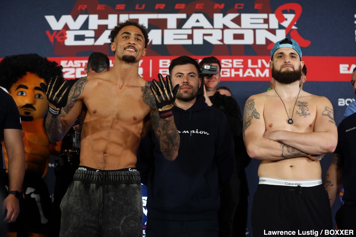 Image: Ben Whittaker 175 vs. Liam Cameron 174 - Weigh-in Results for Rematch on Sunday