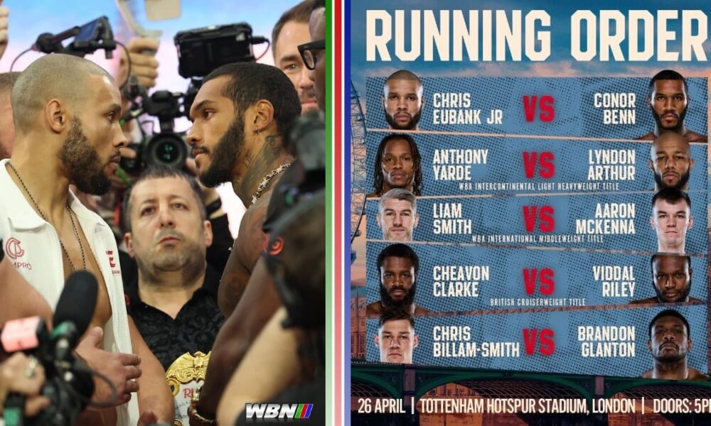 Eubank Jr vs Benn running order