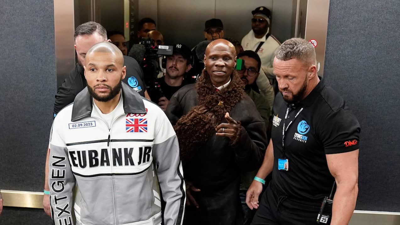 Chris Eubank Jr and Chris Eubank Sr elevator
