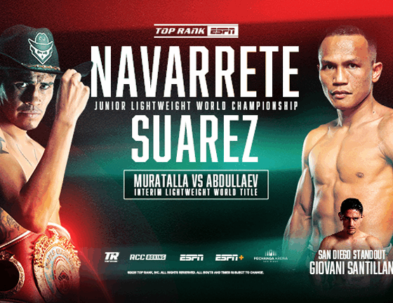 Navarrete knocked down Valdez three times to retain his WBO super featherweight crown Photo Credit: Mikey Williams/Top Rank