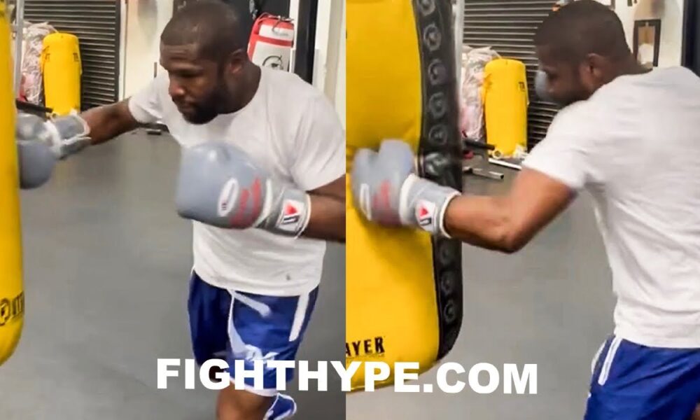 FLOYD MAYWEATHER GOING HARD ON THE HEAVY BAG AT AGE 46; TEACHES PROPER “LIGHT WORK” TECHNIQUE