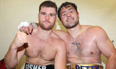 Dave Allen scored a brutal knockout of Johnny Fisher in the fifth round of their rematch at the Copper Box Arena Photo Credit: Mark Robinson Matchroom Boxing