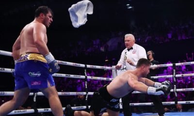 Allen floored Fisher in the fifth round Photo Credit: Mark Robinson Matchroom Boxing