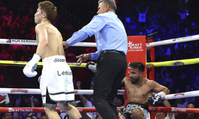 Inoue was dropped in the second round Photo Credit: Mikey Williams/Top Rank