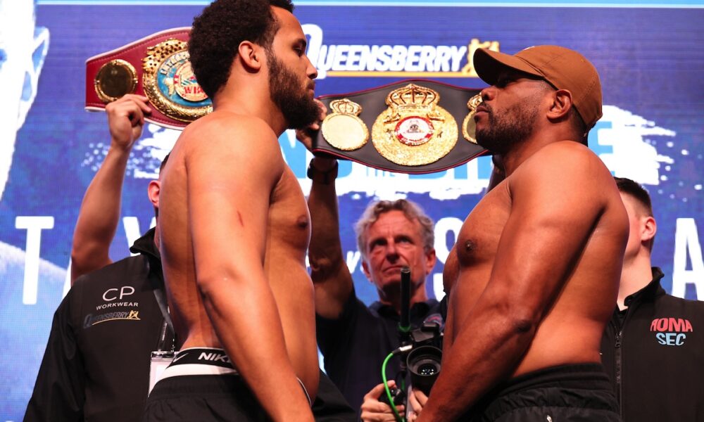Image: Taylor 146.8 vs. Essuman 146.4 and Itauma 254 vs. Balogun 241 - Official DAZN Weights