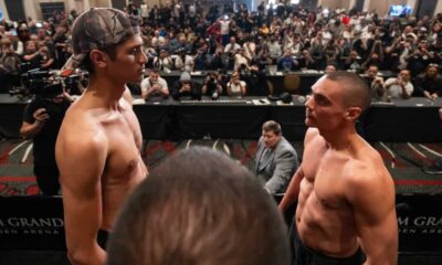 Tim Tszyu vs Sebastian Fundora weigh in
