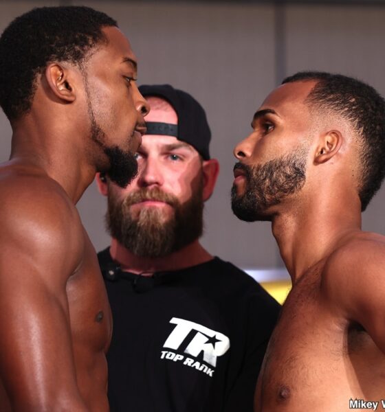 Image: Edwin De Los Santos Claims Keyshawn Davis Sought Fight Cancellation with Press Conference Shove and Missed Weight