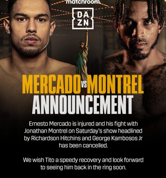 Image: Ernesto Mercado Injured, Withdraws from Jonathan Montrel Fight on Hitchins-Kambosos Undercard at MSG