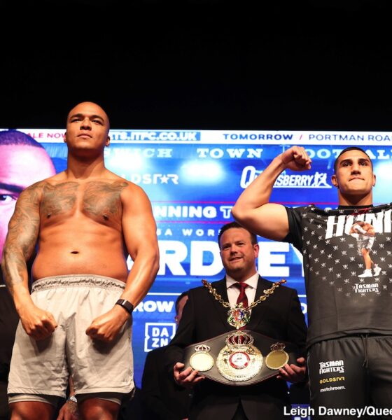 Image: Fabio Wardley 243 vs. Justin Huni 248 - Official Weigh-in Results for DAZN
