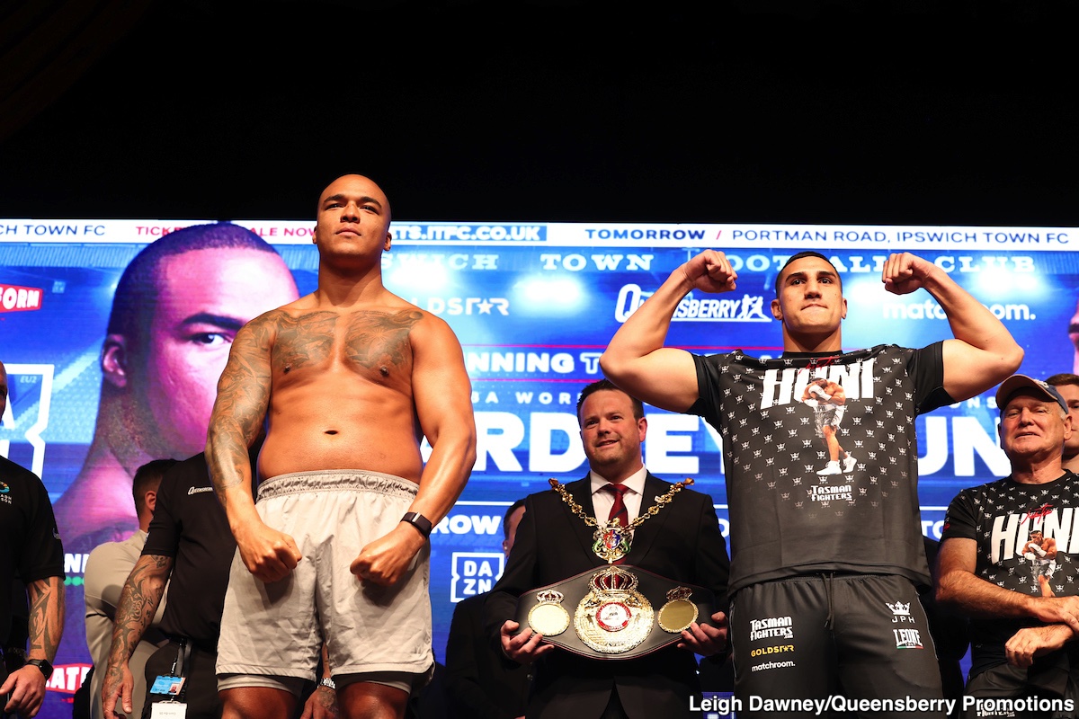 Image: Fabio Wardley 243 vs. Justin Huni 248 - Official Weigh-in Results for DAZN