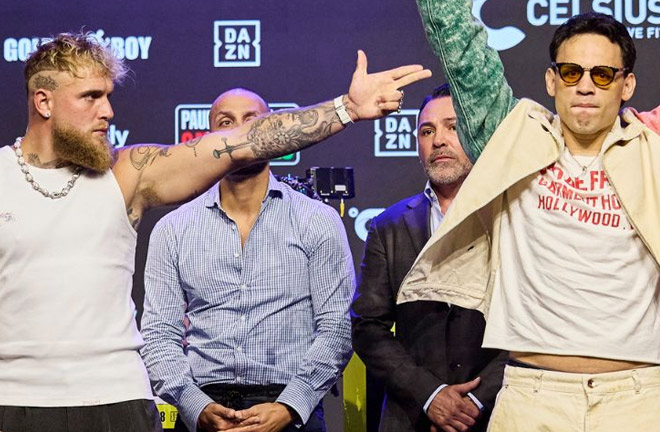 Jake Paul faced former undisputed heavyweight champion Mike Tyson at AT&T Stadium in Arlington Credit: Amanda Westcott/Most Valuable Promotions