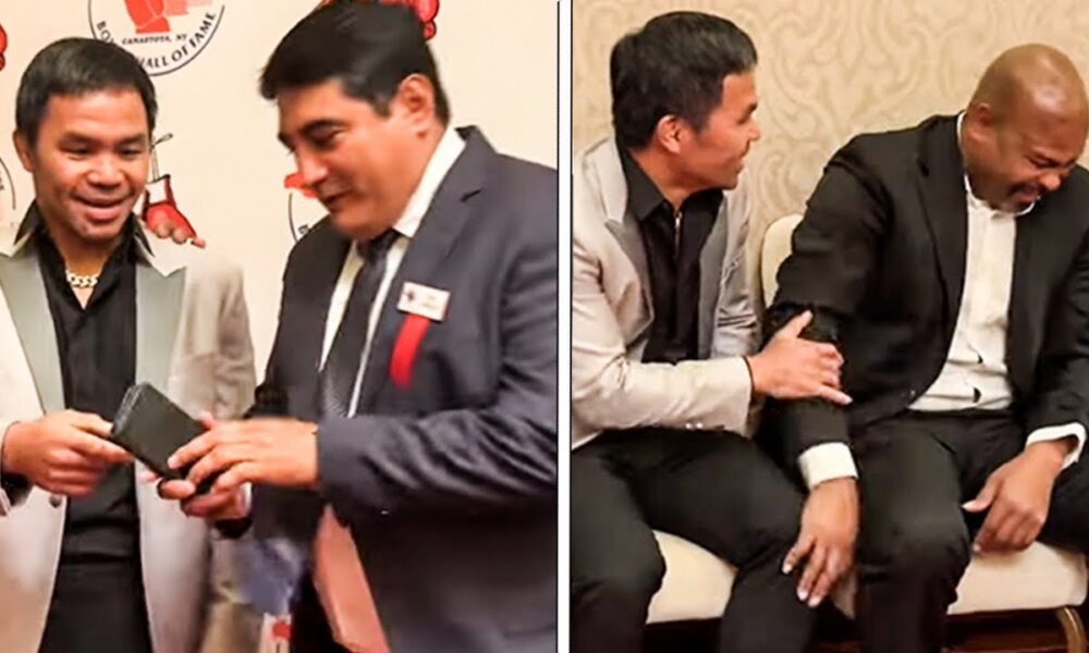 Manny Pacquiao REUNITES with Erik Morales & CRACKS Roy Jones Jr UP with jokes during HOF Weekend