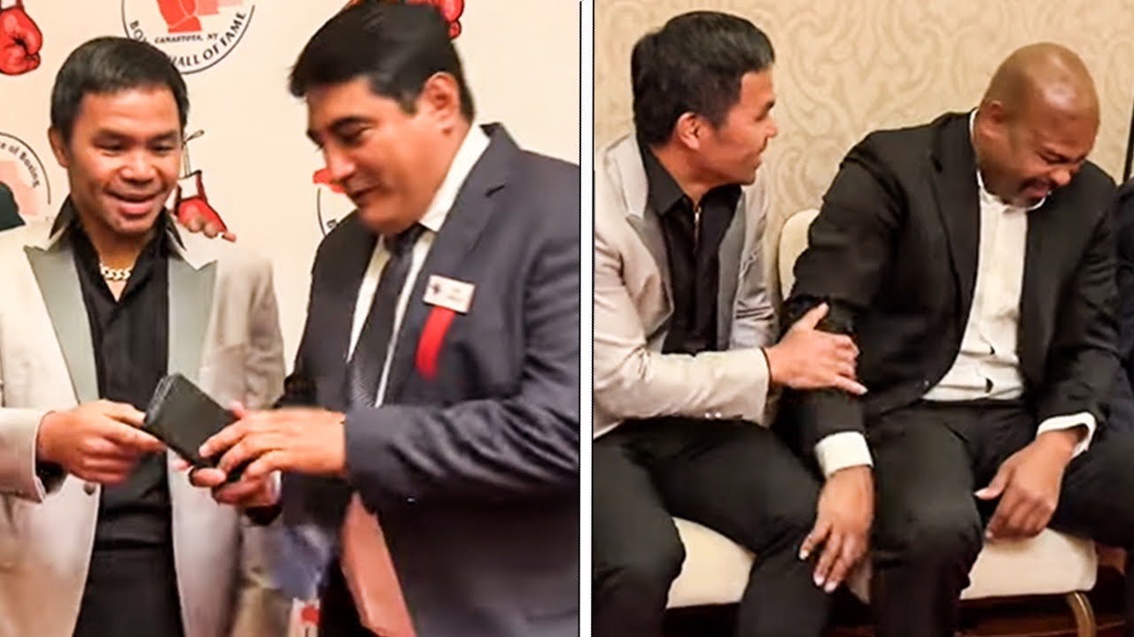 Manny Pacquiao REUNITES with Erik Morales & CRACKS Roy Jones Jr UP with jokes during HOF Weekend