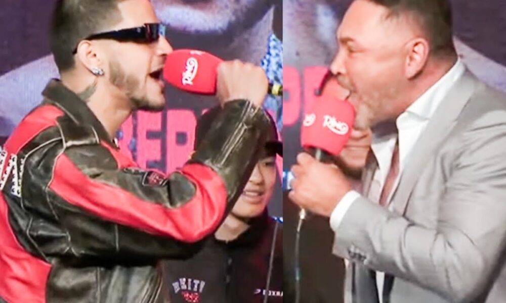 Berlanga & De La Hoya ERUPT & GO AT IT; Berlanga STEPS TO SLAP him after MAKING IT RAIN on STRIPPER