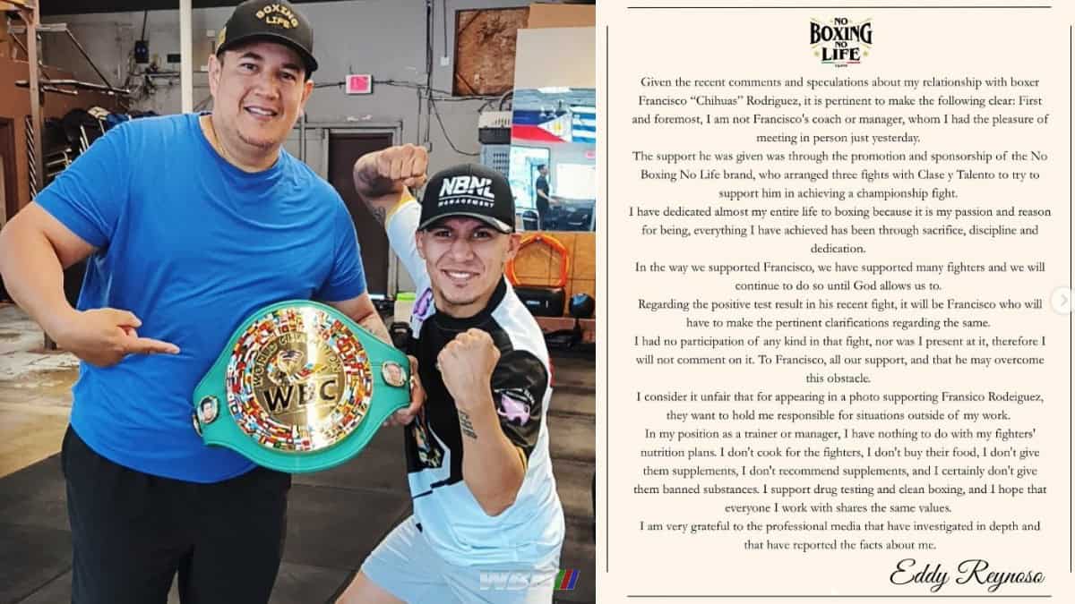 Eddy Reynoso doping claims statement