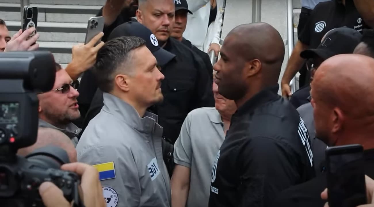 Image: Daniel Dubois Shouts at Oleksandr Usyk in Wembley Face-Off for Rematch