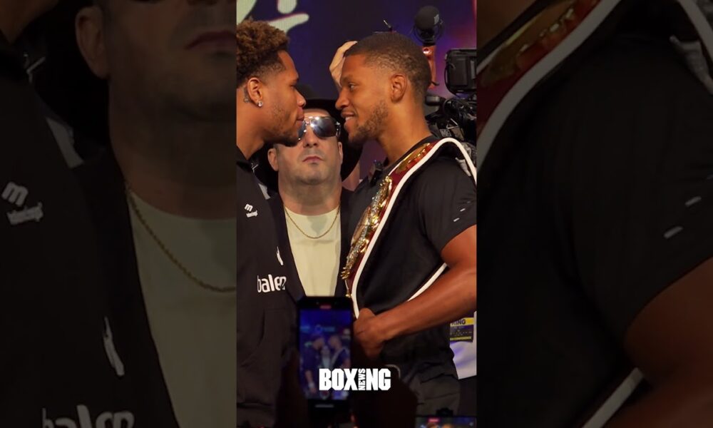Devin Haney & Brian Norman Shove Each Other At Face-Off