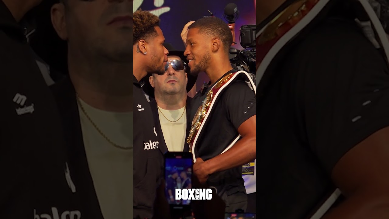 Devin Haney & Brian Norman Shove Each Other At Face-Off