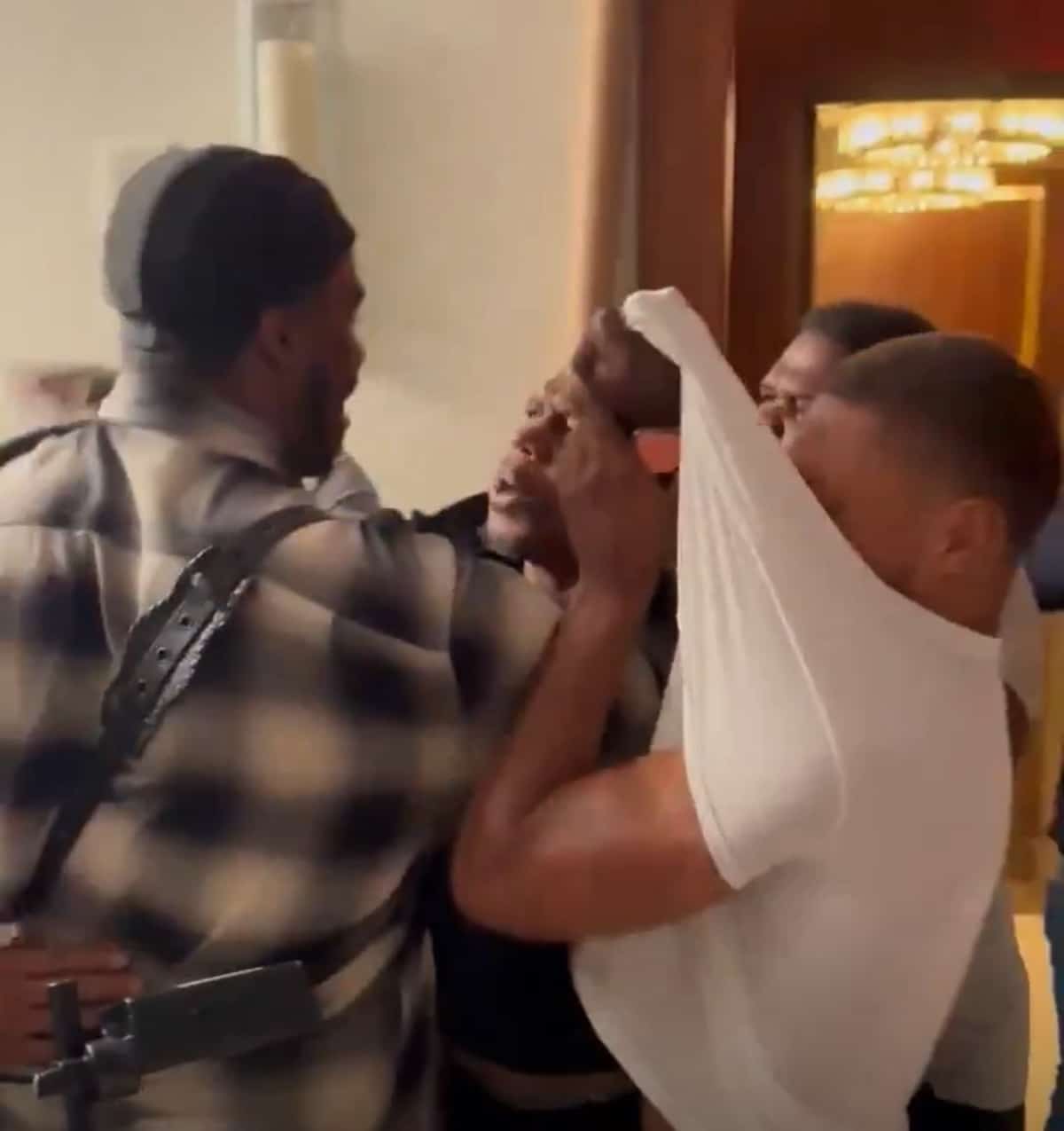 Image: Devin Haney vs. Brian Norman Jr. Scuffle: Bodyguard Rips Shirt in NYC