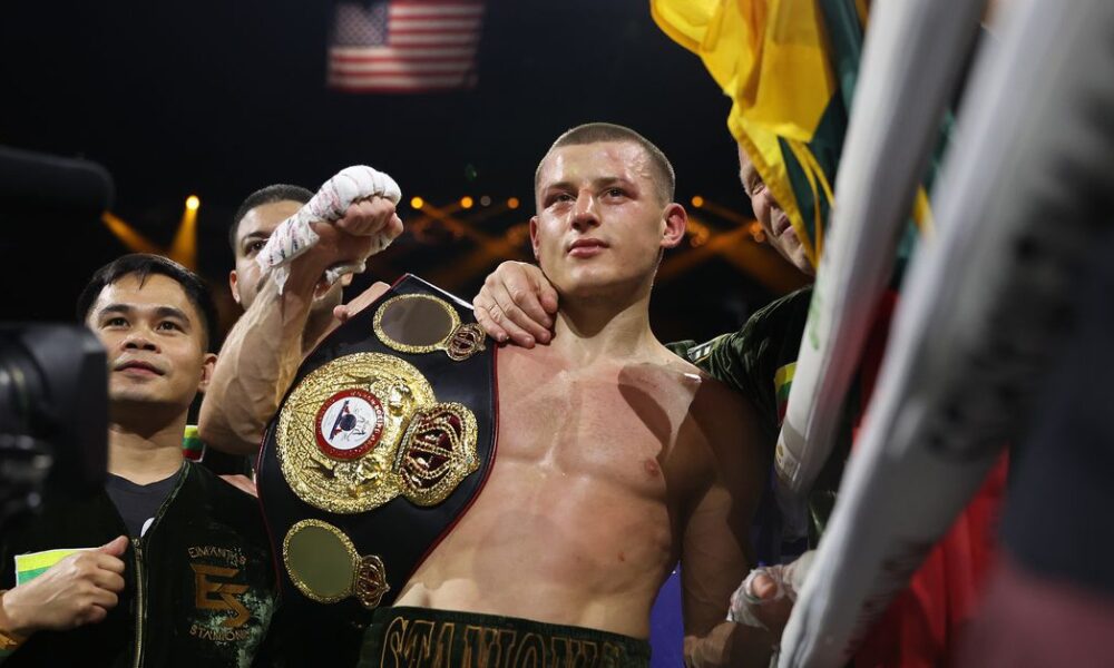 Eimantas Stanionis not intimidated by Jaron "shoes" Ennis