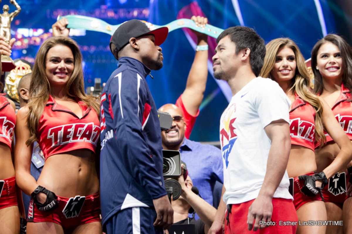 Image: Floyd Mayweather Jr. Ringside for Pacquiao-Barrios: Rematch Talk Heats Up if Manny Wins