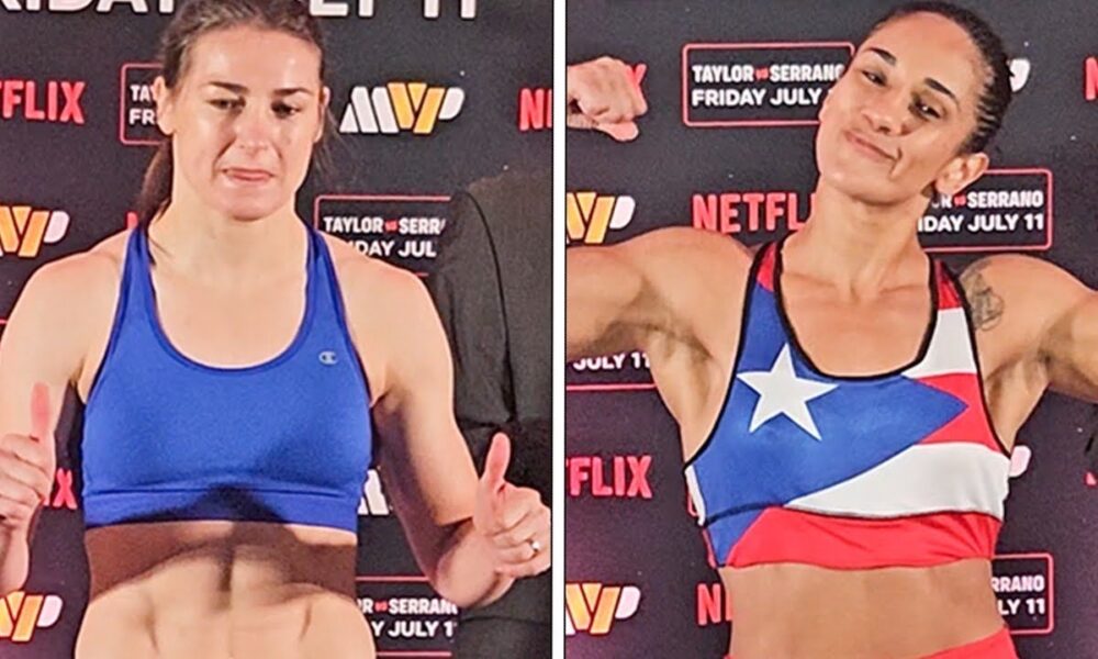 Katie Taylor vs Amanda Serrano WEIGH-IN | 135.8 lbs vs 136.0 lbs for Trilogy