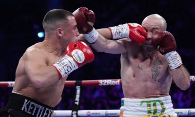 Nick Ball stops, i.e. Doheny, to keep the WBA feather strap