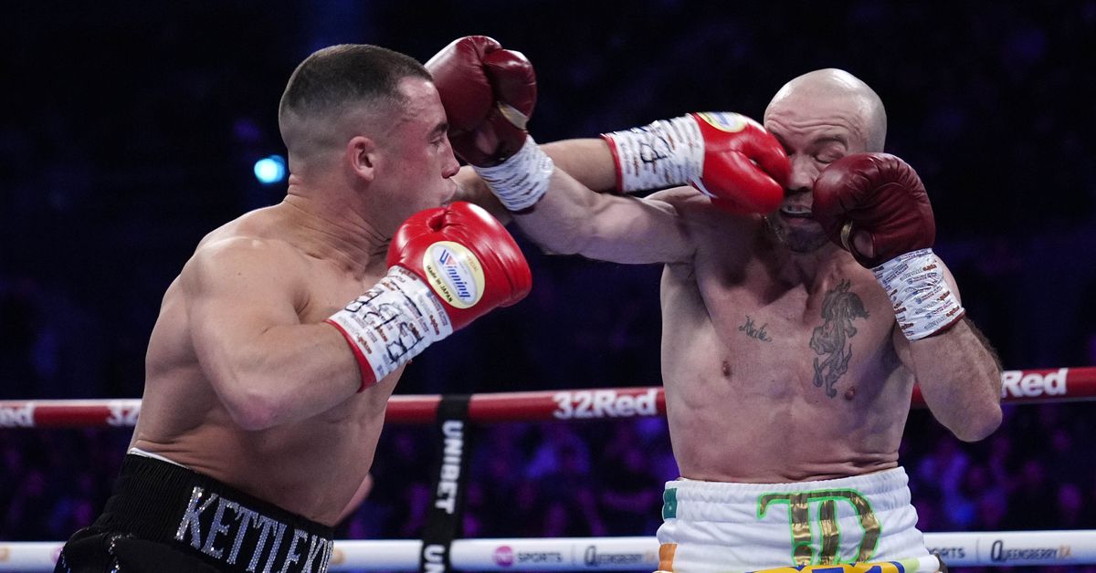 Nick Ball stops, i.e. Doheny, to keep the WBA feather strap