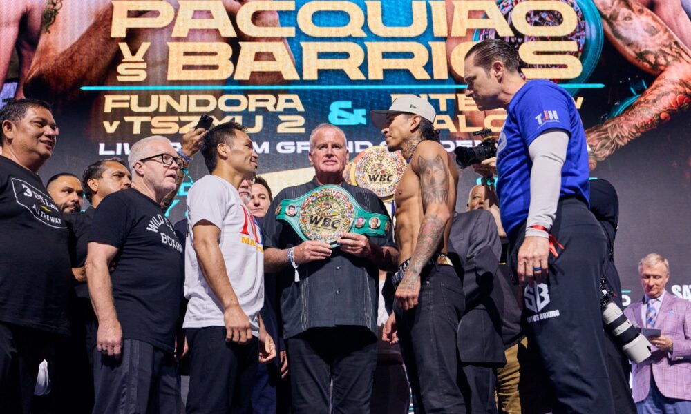 Image: Pacquiao 146.8 vs. Barrios 146.2 and Fundora 152.6 vs. Tszyu 153.2 - Official Weigh-in Results for Saturday