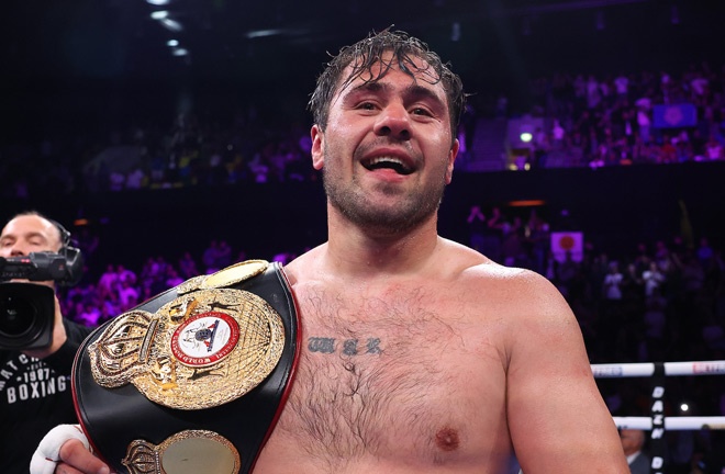 Dave Allen scored a brutal knockout of Johnny Fisher in the fifth round of their rematch at the Copper Box Arena Photo Credit: Mark Robinson Matchroom Boxing