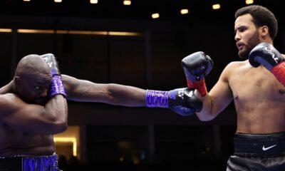 Whyte was dropped in the opening round by Itauma Photo Credit: Queensberry/Leigh Dawney