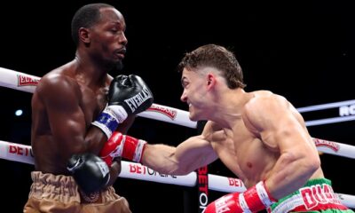 Duarte and Sims Jr put on a frantic battle Photo Credit: Golden Boy / Cris Esqueda