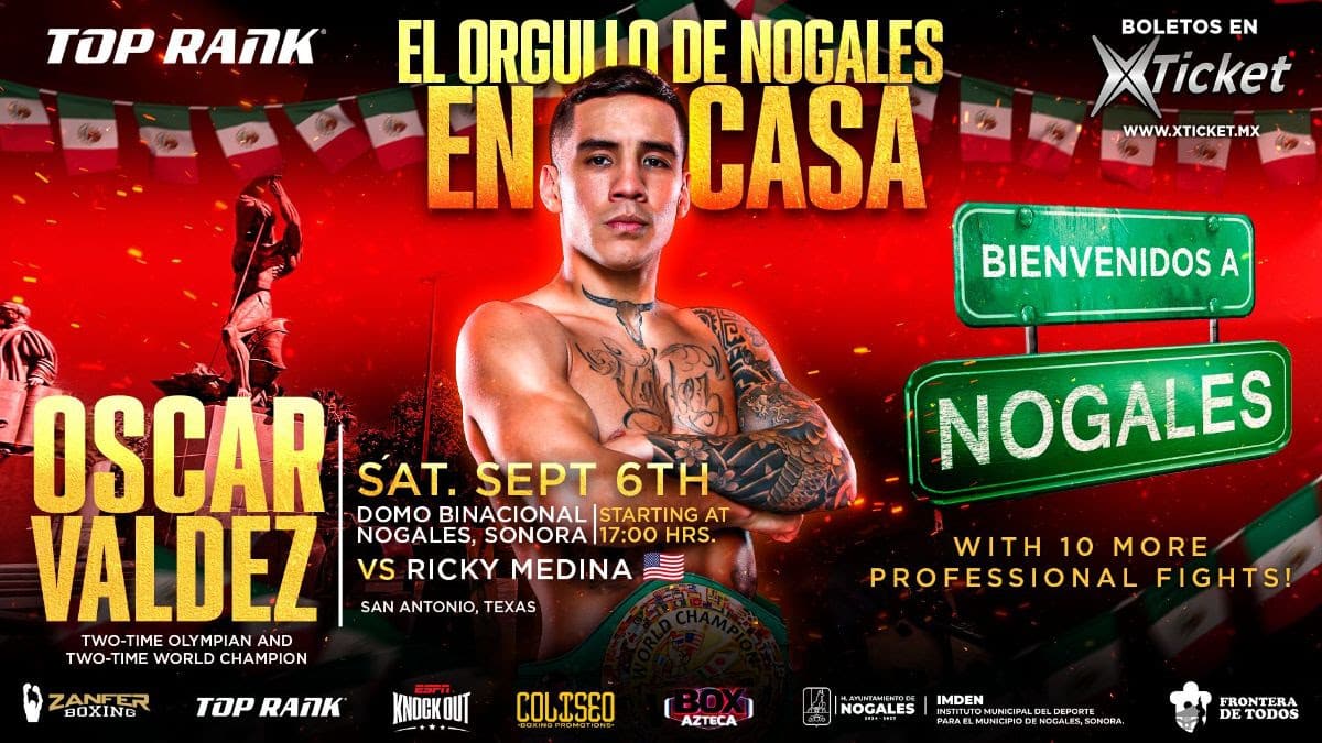 Image: Oscar Valdez Faces Ricky Medina in a Crucial Homecoming Bout on September 6 in Nogales, Mexico