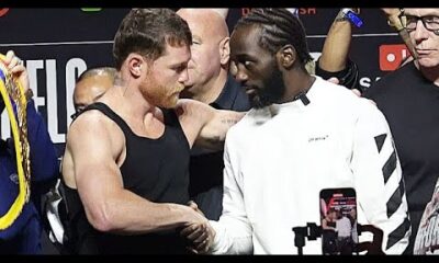 Canelo SIZES UP Crawford's Bulked Up Physique during FACE OFF