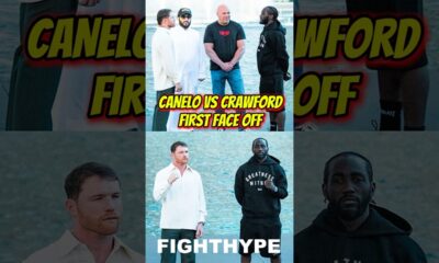 Canelo STARES DOWN Terence Crawford at FIRST FACE OFF | FIGHT WEEK