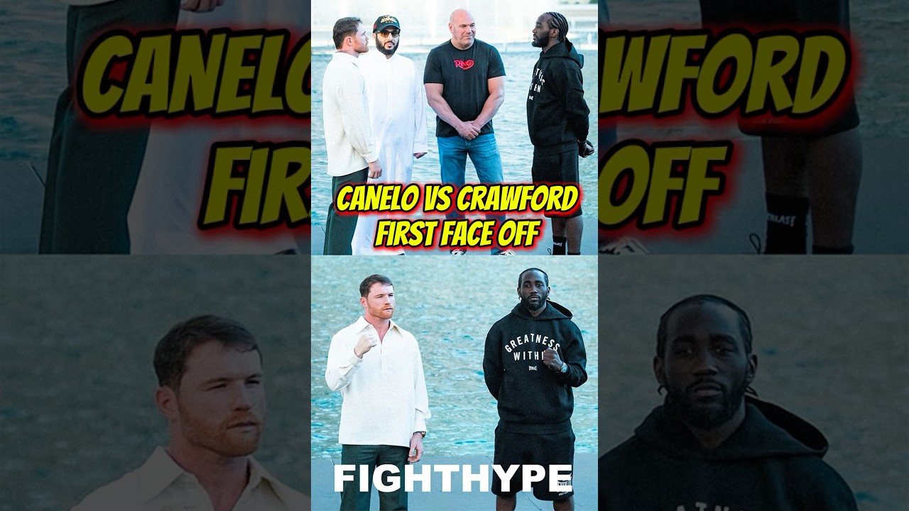 Canelo STARES DOWN Terence Crawford at FIRST FACE OFF | FIGHT WEEK