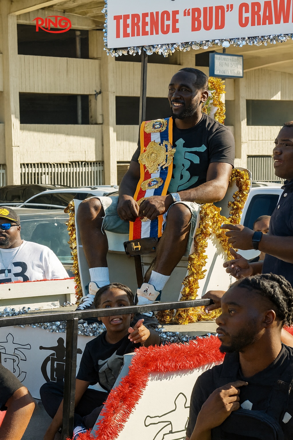 Image: Terence Crawford Flaunts $188,000 Gold Ring Belt During Omaha Victory Parade Over Canelo