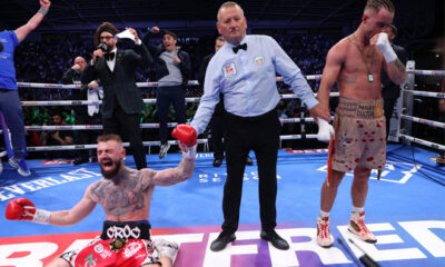 Lewis Crocker defeated Paddy Donovan over twelve rounds credit: Matthew Pover Matchroom Boxing